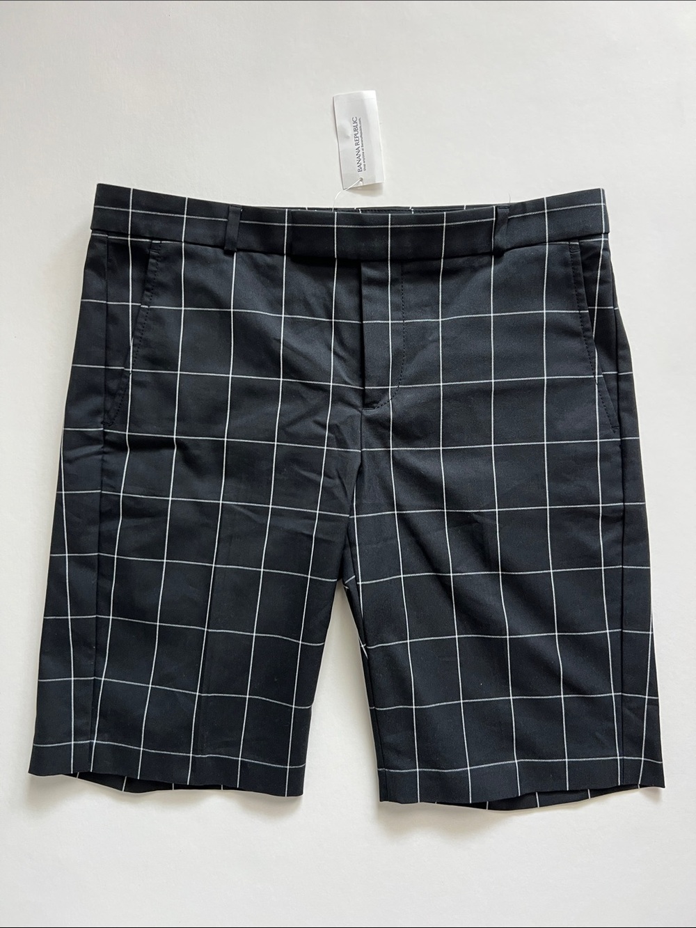 Banana Republic Black Windowpane Dress Shorts